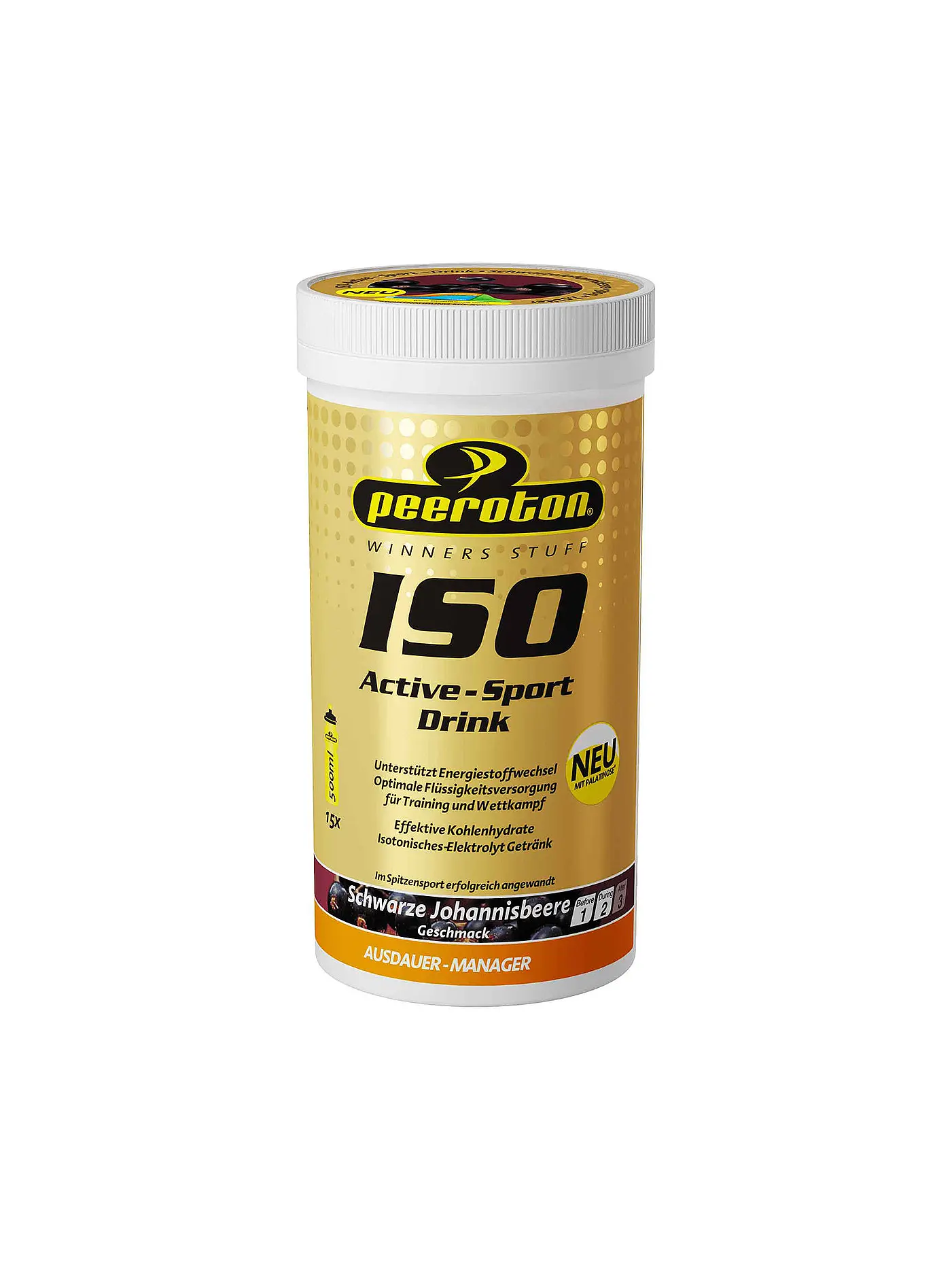 PEEROTON | Isotonisches Getränkepulver Iso Active Schwarze Johannisbeere 300g | 